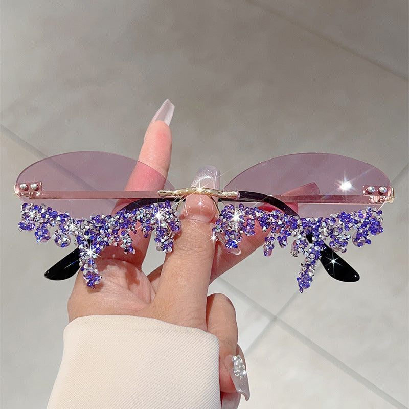Cross-border New European and American Borderless Diamond-encrusted Angel Tears Sunglasses Spice Girls Street Shooting Cool Personality Funny Sunglasses – Ansicht 12