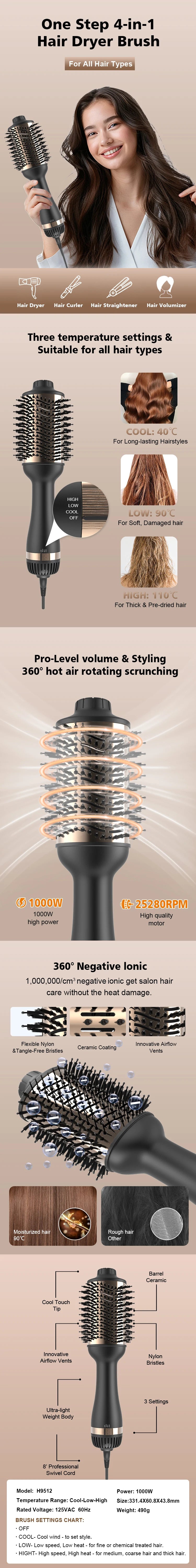Warmluftbürste mit 1000 Watt – Ansicht 6