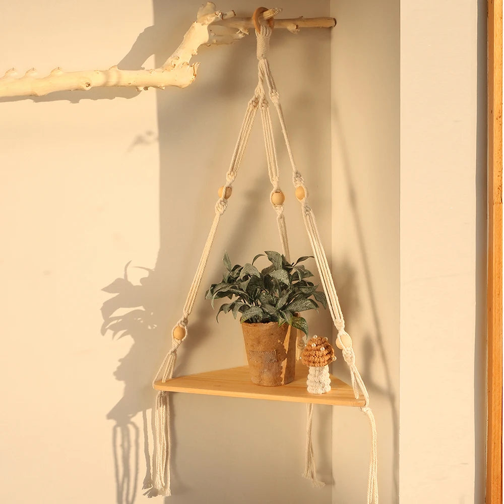 Eckregal schwebend aus Holz dreieckig – Ansicht 10