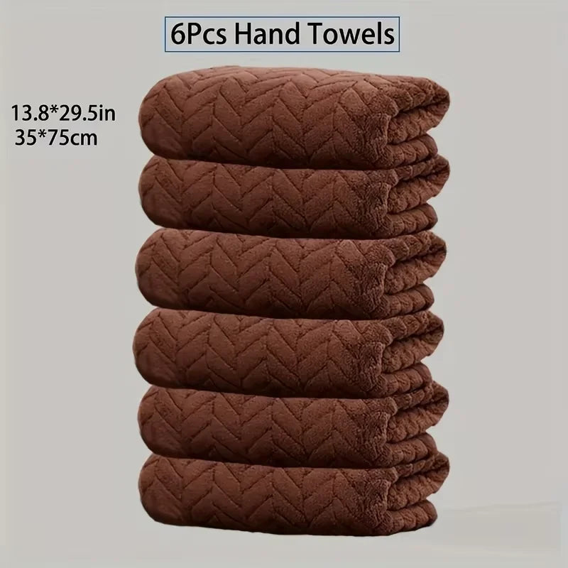 Handtuch-Set aus Korallenvlies 6-teilig – Ansicht 9