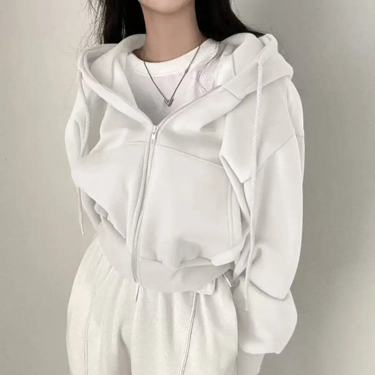 VelvetCore™ Oversized Zip Crop