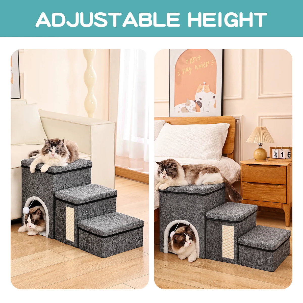 Hundetreppe 3 Stufen für Bett und Sofa faltbar – Ansicht 6