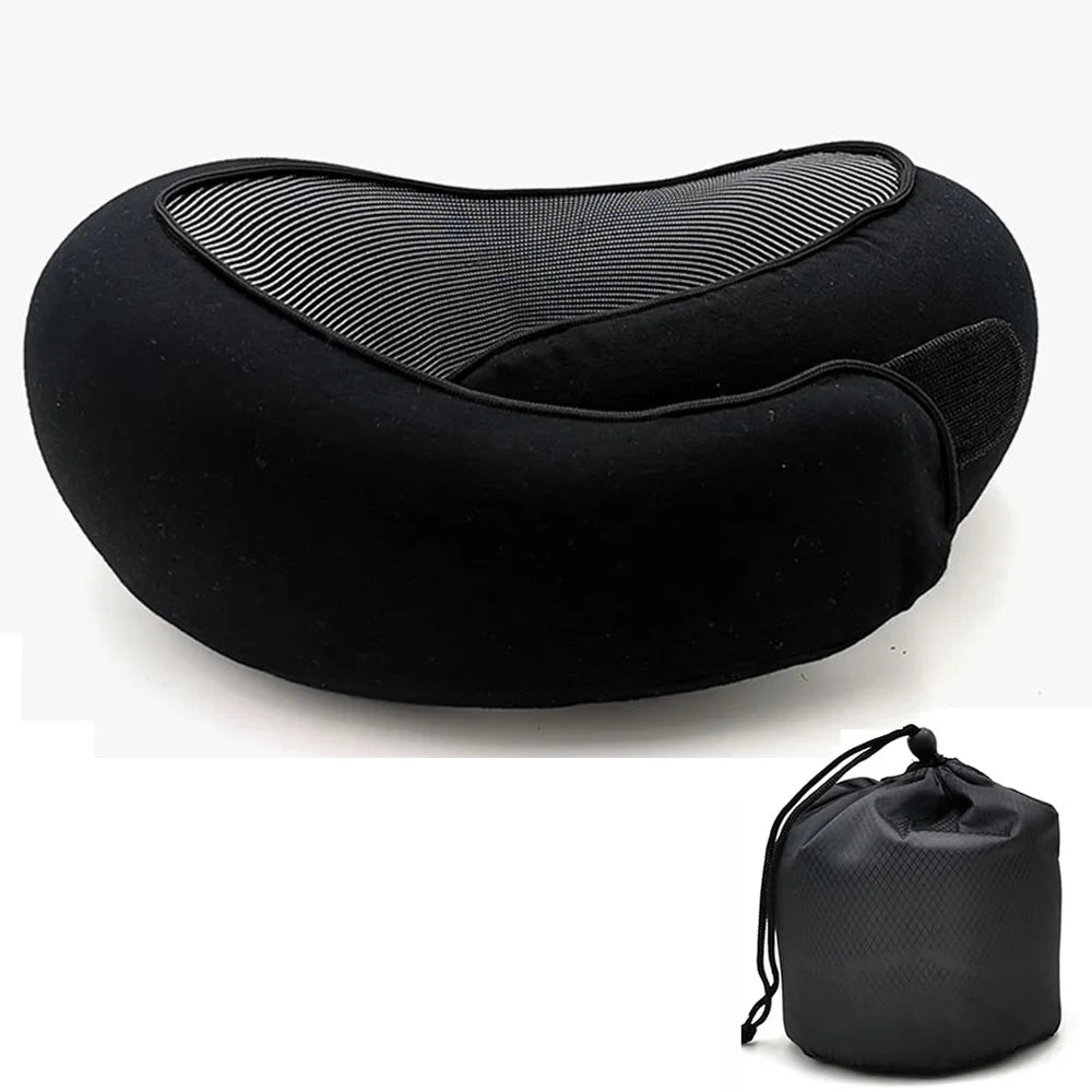 Travel Neck Pillow Memory Foam U-shaped Pillow Snail Style Travel Neck Support Portable Adjustable Soft Noon Break Sleep Pillows – Ansicht 10