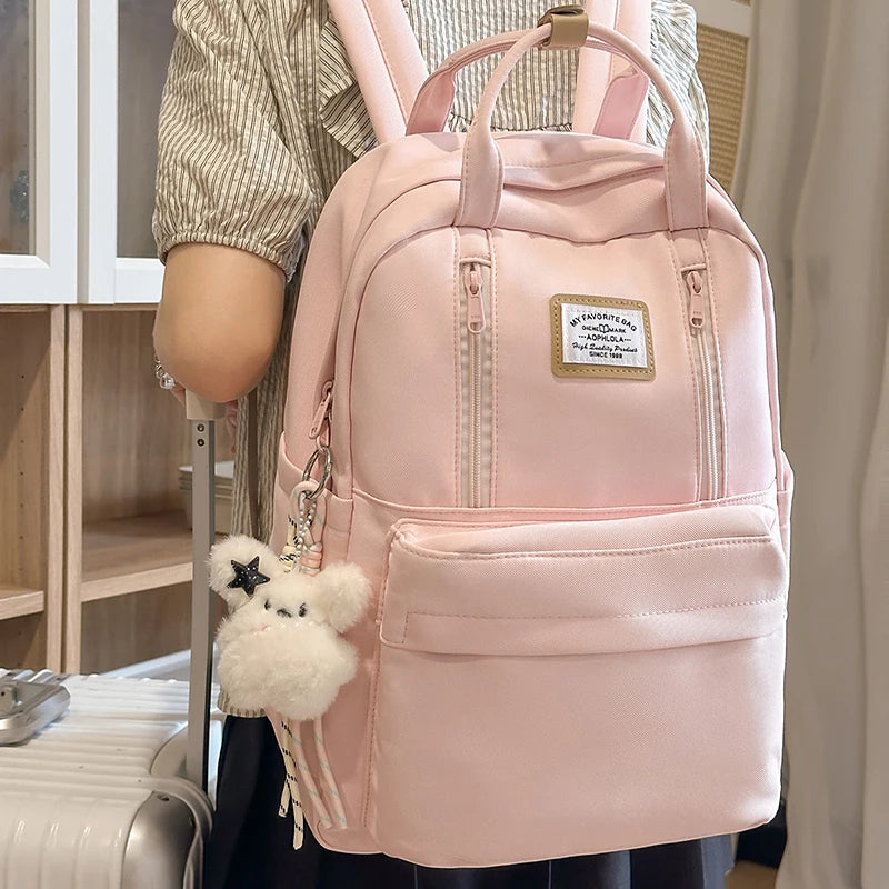 Rucksack, Rosa, With pendant