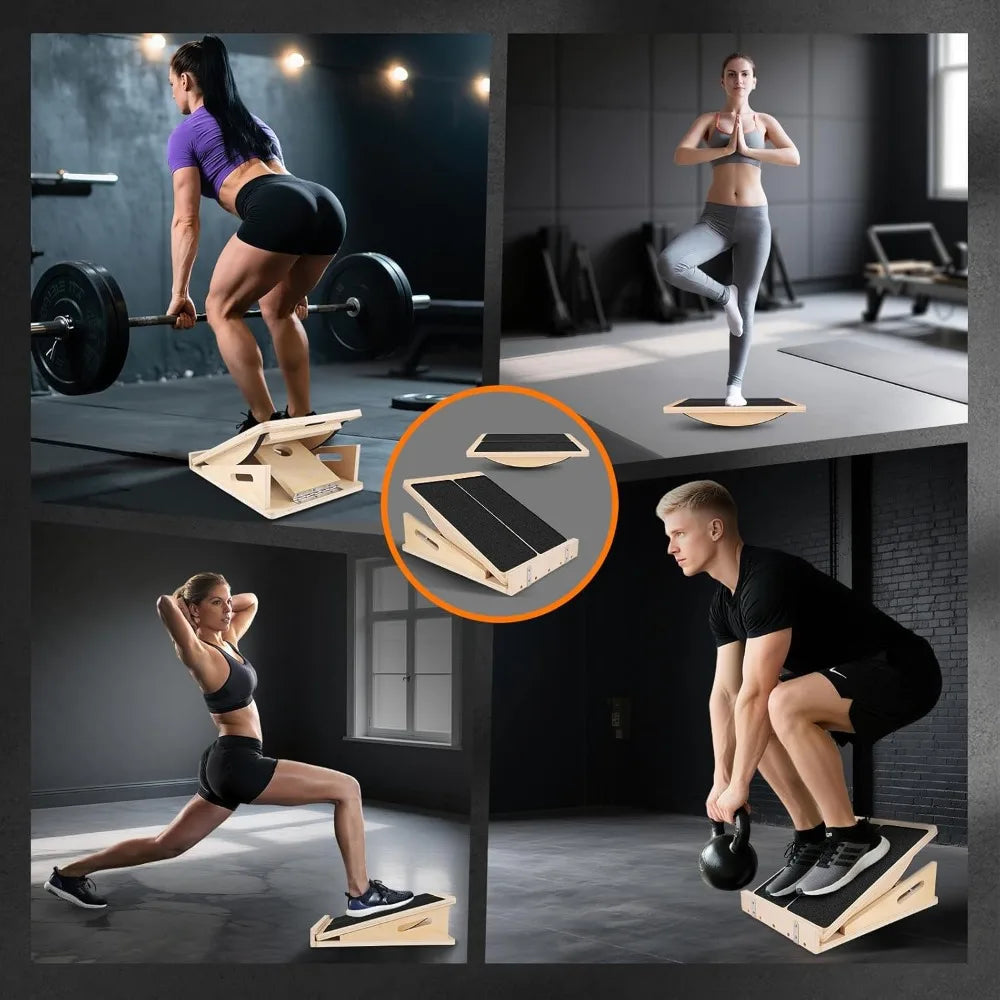 Balance-Board aus Holz 2-in-1 mit 4 Neigungsstufen – Ansicht 7