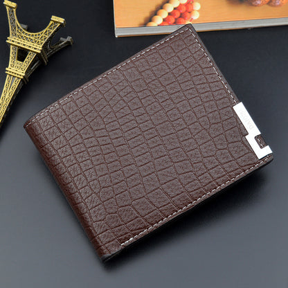 New Wallet Men's Short Wallet Men's Young Men's Korean-style Multi-card Retro Crocodile Pattern Fashionable Horizontal Soft Wallet – Ansicht 8