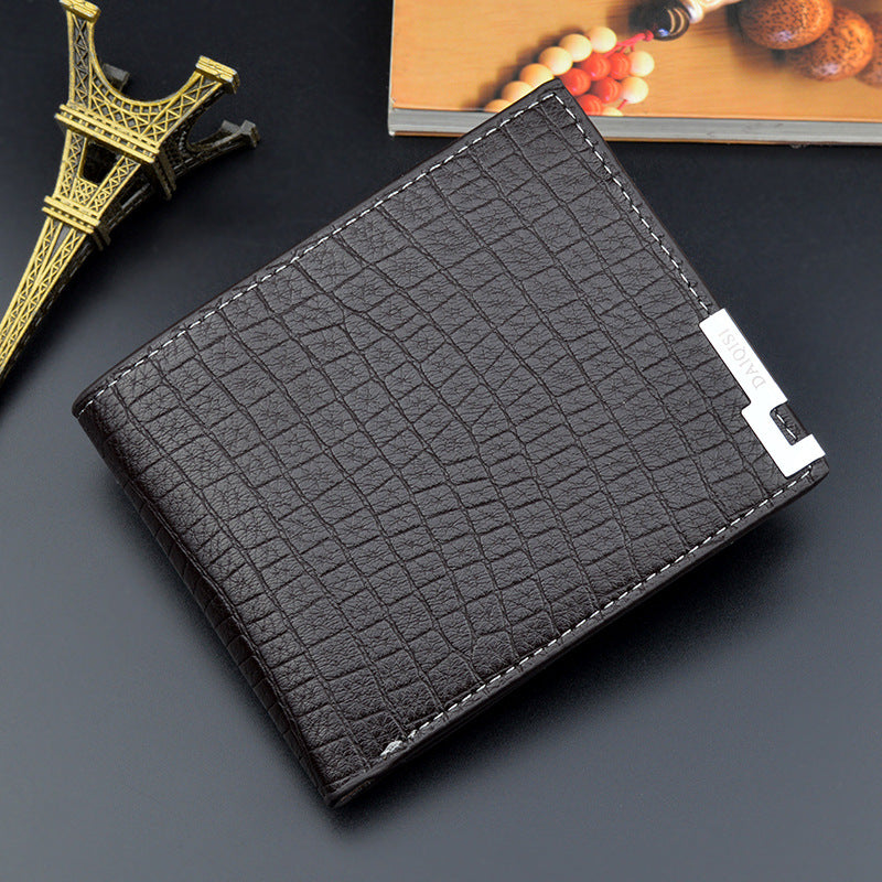 New Wallet Men's Short Wallet Men's Young Men's Korean-style Multi-card Retro Crocodile Pattern Fashionable Horizontal Soft Wallet – Ansicht 7