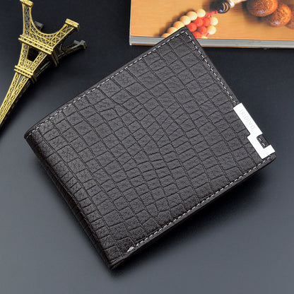 New Wallet Men's Short Wallet Men's Young Men's Korean-style Multi-card Retro Crocodile Pattern Fashionable Horizontal Soft Wallet – Ansicht 7
