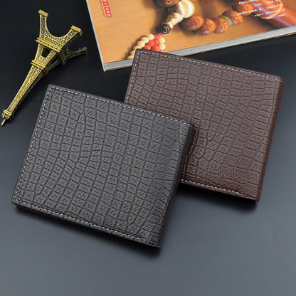 New Wallet Men's Short Wallet Men's Young Men's Korean-style Multi-card Retro Crocodile Pattern Fashionable Horizontal Soft Wallet – Ansicht 4