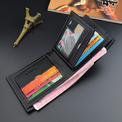 New Wallet Men's Short Wallet Men's Young Men's Korean-style Multi-card Retro Crocodile Pattern Fashionable Horizontal Soft Wallet – Ansicht 2