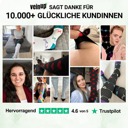 Kompressionsstrümpfe extra breit Blumen