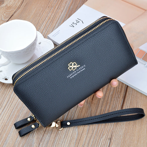 VitaHome™ LuxeLitchi Dual-Zip Large Capacity Wallet & Phone Bag