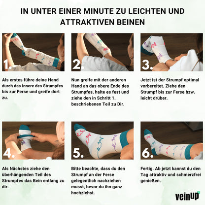 Kompressionsstrümpfe extra breit Blumen