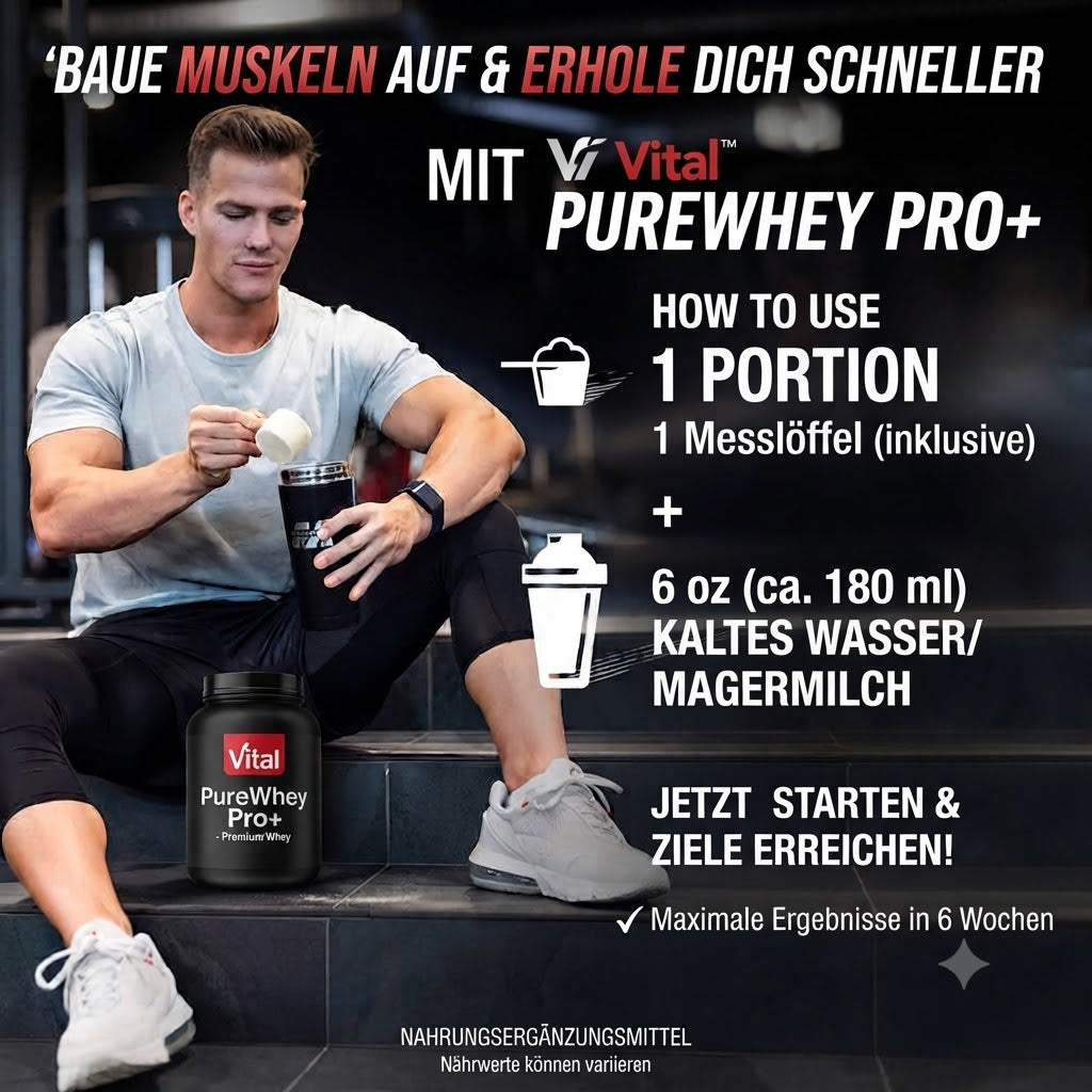 Vital™ PureWhey Pro+ – Premium Whey Protein mit Kreatin