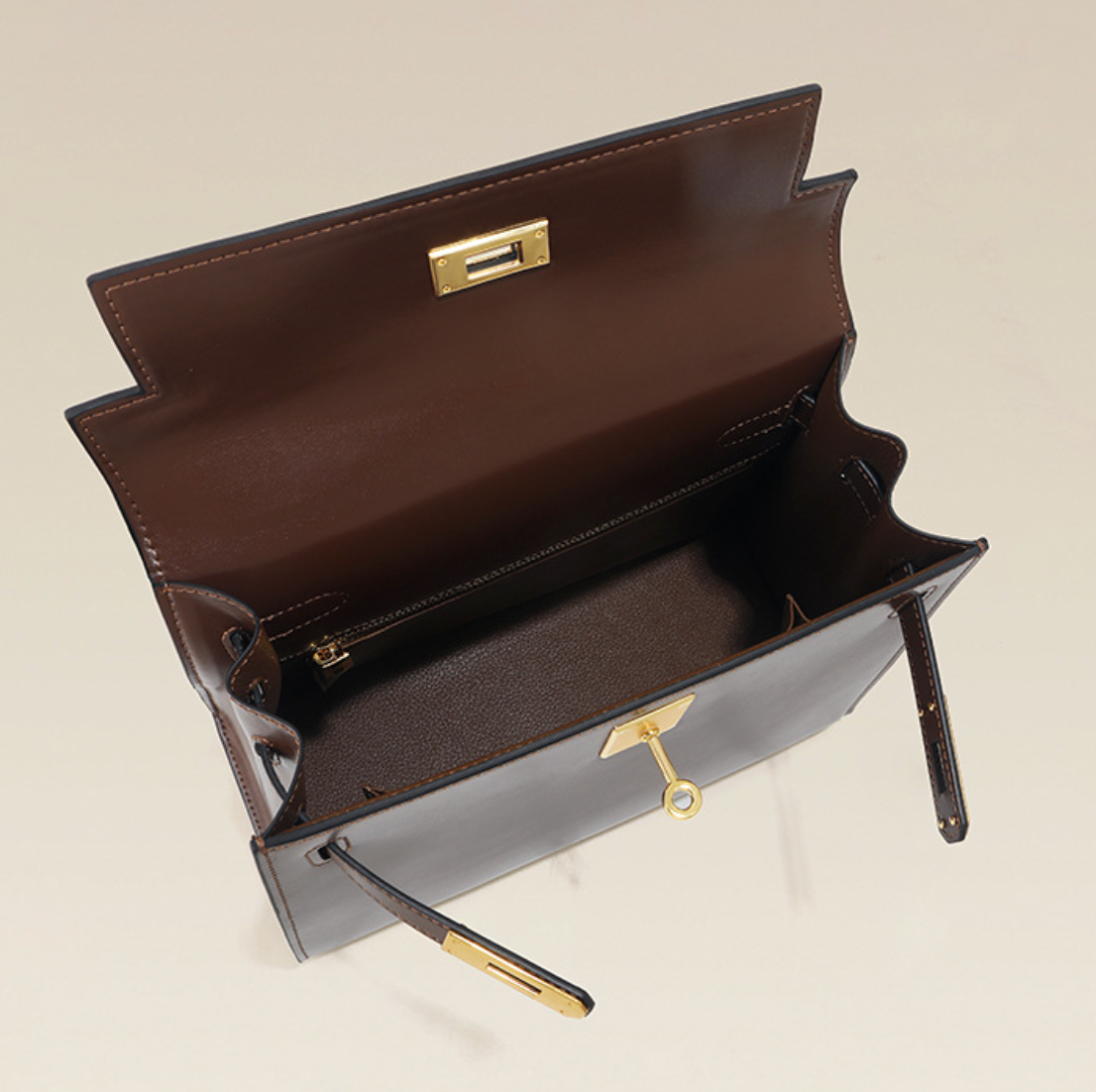 VitaBella™ Bellagio– Strukturierte Tasche aus glattem echtem Leder ( 28 CM ) – Ansicht 2