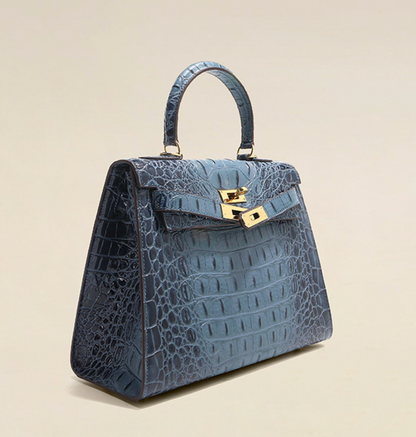 VitaBella™ Royale – 28 cm Tasche aus echtem Leder mit Krokodilprägung – Ansicht 8