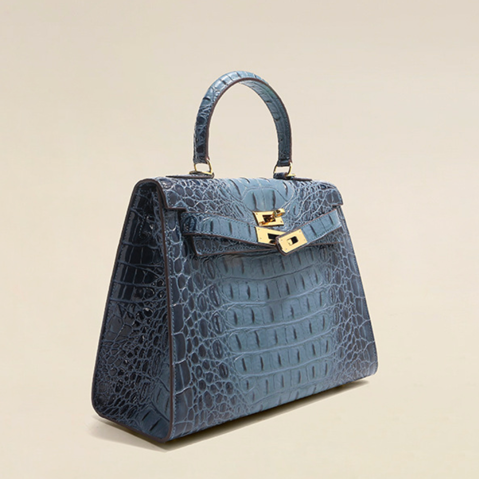 VitaBella™ Royale – 28 cm Tasche aus echtem Leder mit Krokodilprägung – Ansicht 5