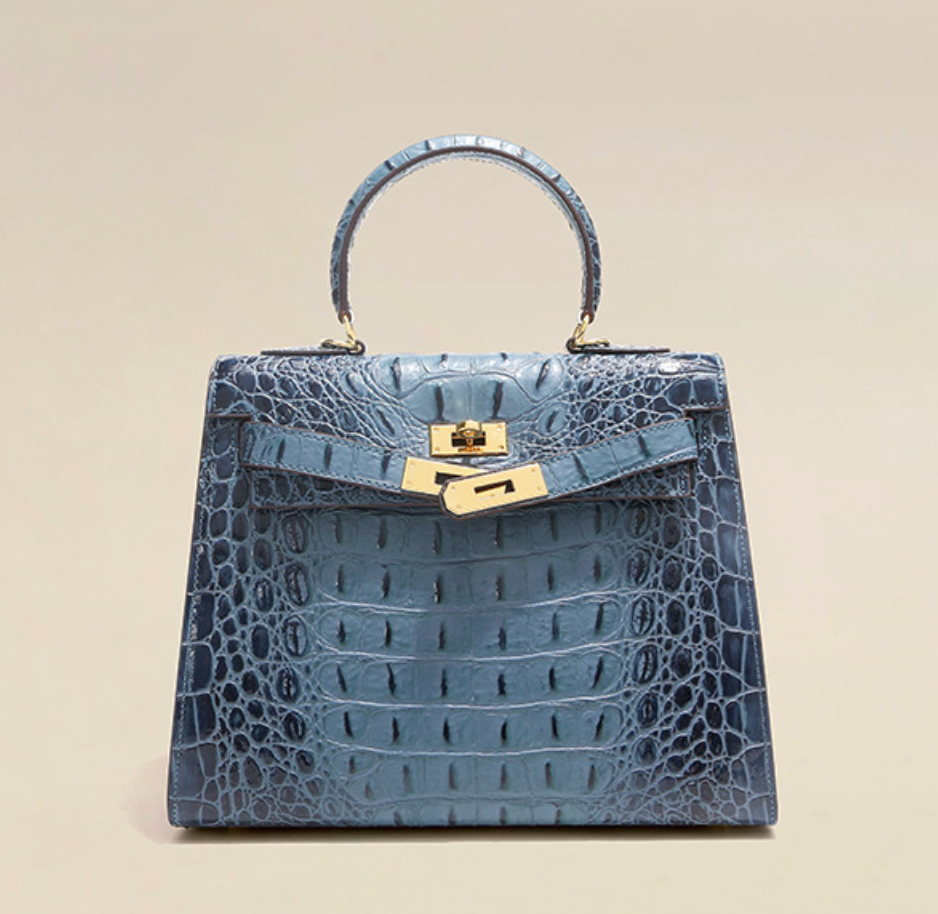 VitaBella™ Royale – 28 cm Tasche aus echtem Leder mit Krokodilprägung – Ansicht 6