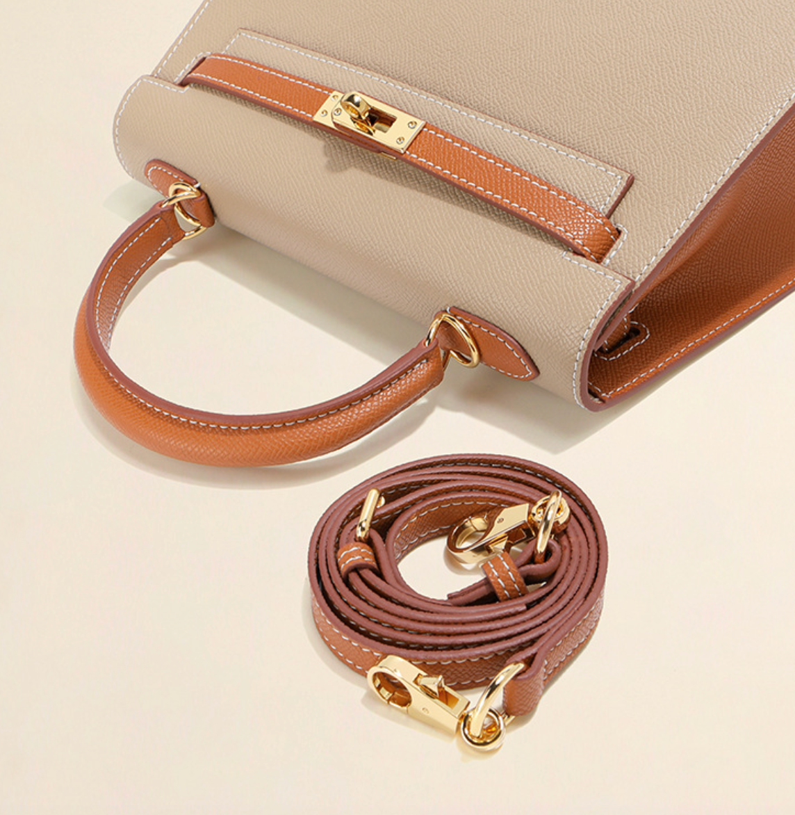 Vitalia™ Milano Duo – Strukturierte Tasche aus echtem Pebbled-Leder ( 22 CM und 25 CM )