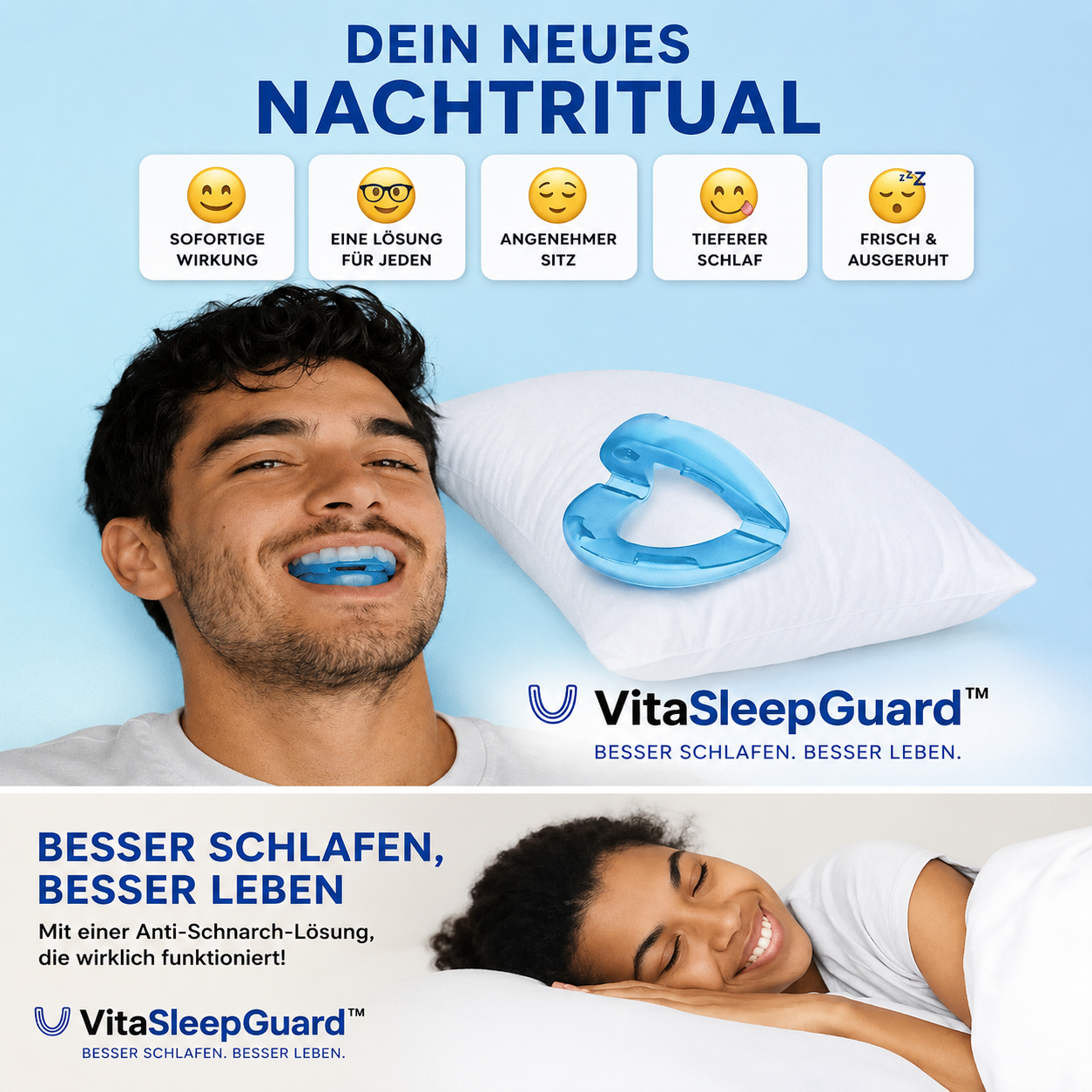 VitaSleepGuard™ – Anti-Schnarch-Schiene für sofort ruhigere Nächte