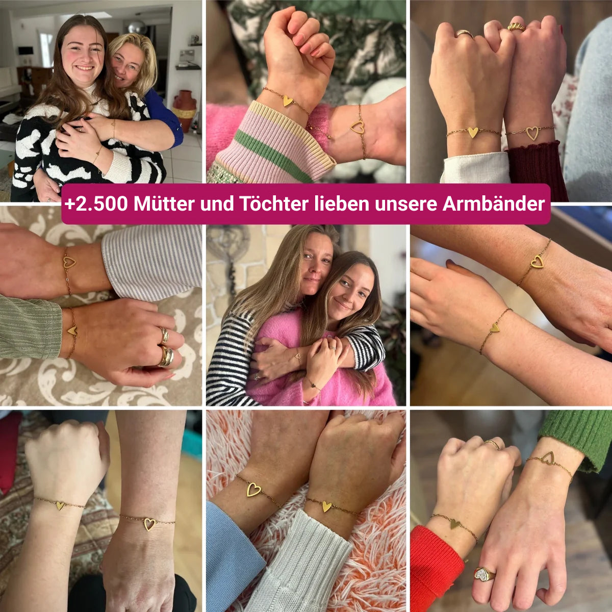 Mutter-Tochter Herzarmbänder