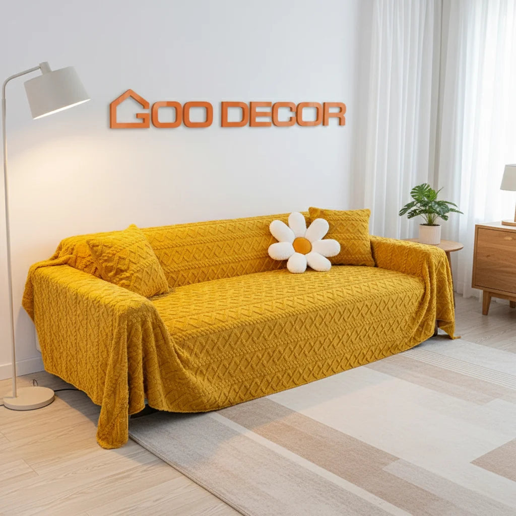 VitaHome™ FlockedGuard Soft Sofa Protection Throw