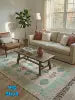 VitaHome™ NomadTurquoise Hand-Printed Block Cotton Rug