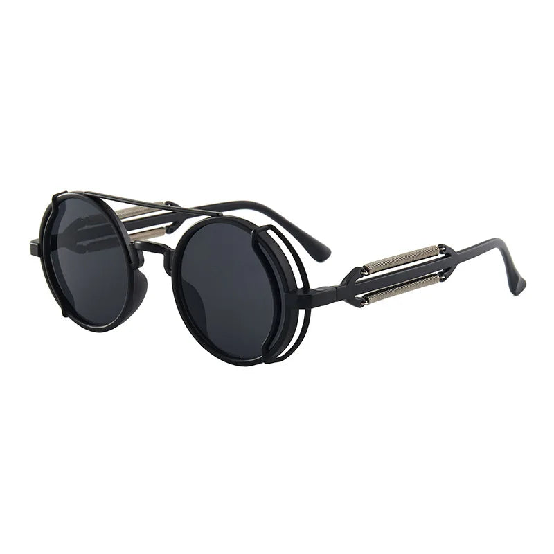 Classic Gothic Steampunk Sunglasses Luxury Brand Designer High Quality Men and Women Retro Round Pc Frame Sunglasses – Ansicht 4
