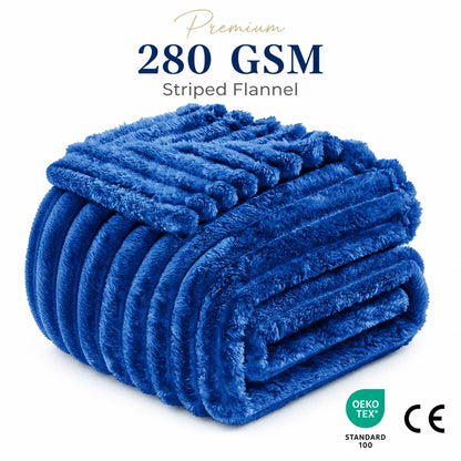 VitaHome™ CloudStripe Ultra-Soft Flannel Blanket