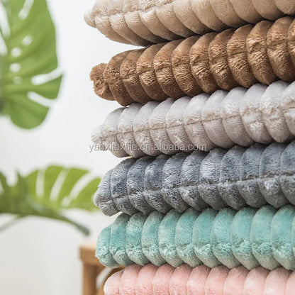 VitaHome™ CloudStripe Ultra-Soft Flannel Blanket