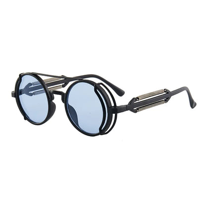 Classic Gothic Steampunk Sunglasses Luxury Brand Designer High Quality Men and Women Retro Round Pc Frame Sunglasses – Ansicht 19