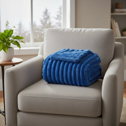 VitaHome™ CloudStripe Ultra-Soft Flannel Blanket