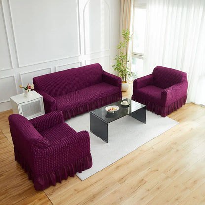 VitaHome™ TextureGrid Seersucker Stretch Sofa Slipcover