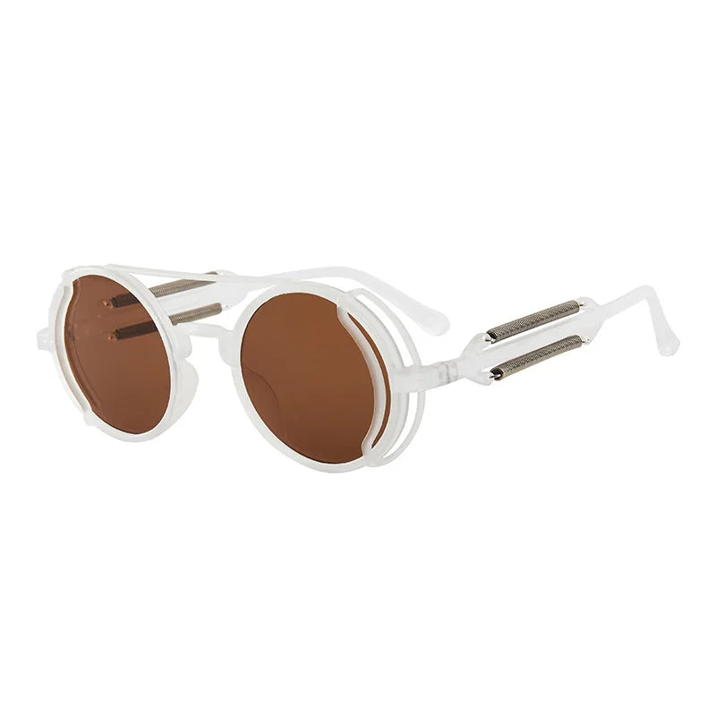 Classic Gothic Steampunk Sunglasses Luxury Brand Designer High Quality Men and Women Retro Round Pc Frame Sunglasses – Ansicht 21