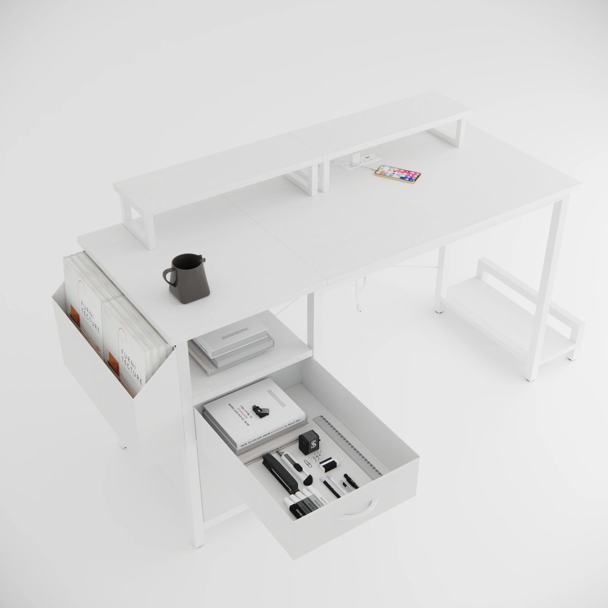 VitaHome™ ErgoPower Pro Office Desk with Monitor Stands