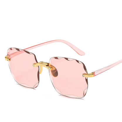 Luxury Designer Square Rimless UV400 Sunglasses (3-Piece Set)