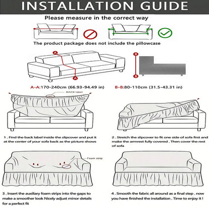 VitaHome™ TextureGrid Seersucker Stretch Sofa Slipcover