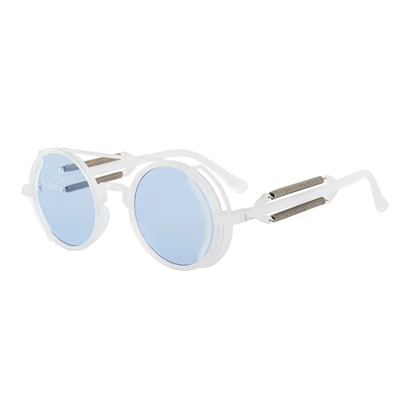 Classic Gothic Steampunk Sunglasses Luxury Brand Designer High Quality Men and Women Retro Round Pc Frame Sunglasses – Ansicht 18