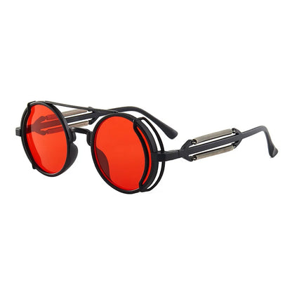 Classic Gothic Steampunk Sunglasses Luxury Brand Designer High Quality Men and Women Retro Round Pc Frame Sunglasses – Ansicht 10