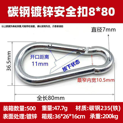 Vital™ Heavy-Duty Stainless Steel Spring Safety Carabiner & Climbing Snap Hook
