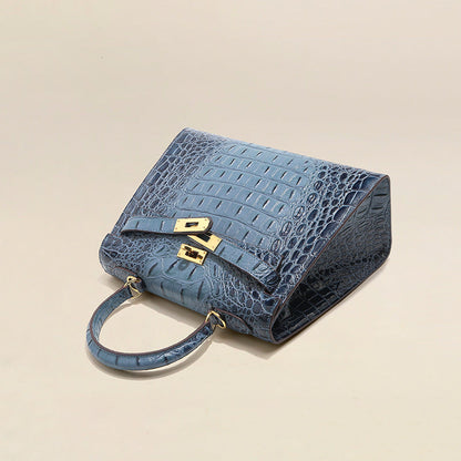 VitaBella™ Royale – 28 cm Tasche aus echtem Leder mit Krokodilprägung – Ansicht 3