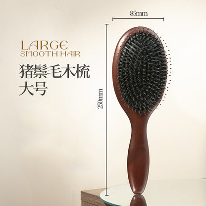 Natural and Authentic Boar Bristle Air Cushion Comb Air Bag Massage Comb Scalp Meridian Fluffy Bamboo Comb Beech Wood Comb Wholesale – Ansicht 6