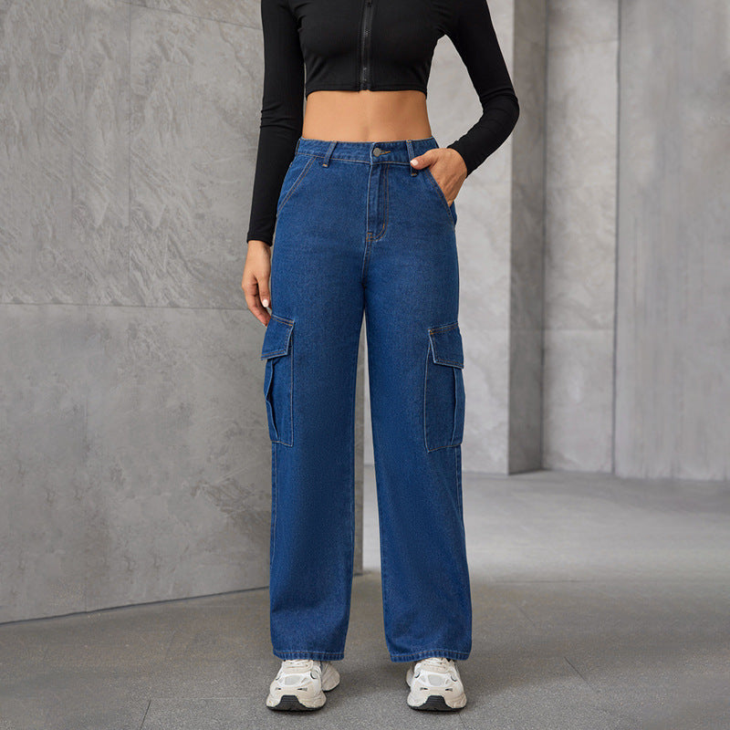 VitaCare™ StreetVibe High-Waist Loose Washed Denim Pants