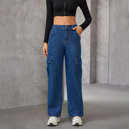 VitaCare™ StreetVibe High-Waist Loose Washed Denim Pants