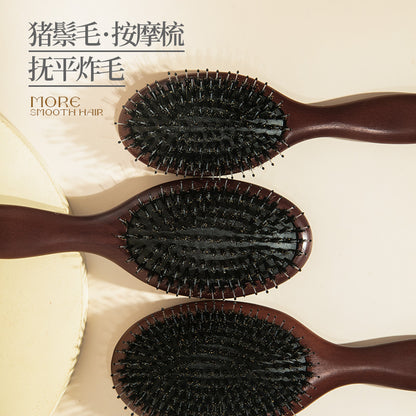 Natural and Authentic Boar Bristle Air Cushion Comb Air Bag Massage Comb Scalp Meridian Fluffy Bamboo Comb Beech Wood Comb Wholesale – Ansicht 2