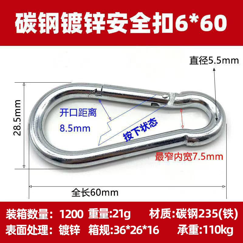 Vital™ Heavy-Duty Stainless Steel Spring Safety Carabiner & Climbing Snap Hook
