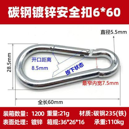 Vital™ Heavy-Duty Stainless Steel Spring Safety Carabiner & Climbing Snap Hook