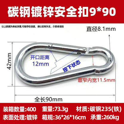 Vital™ Heavy-Duty Stainless Steel Spring Safety Carabiner & Climbing Snap Hook