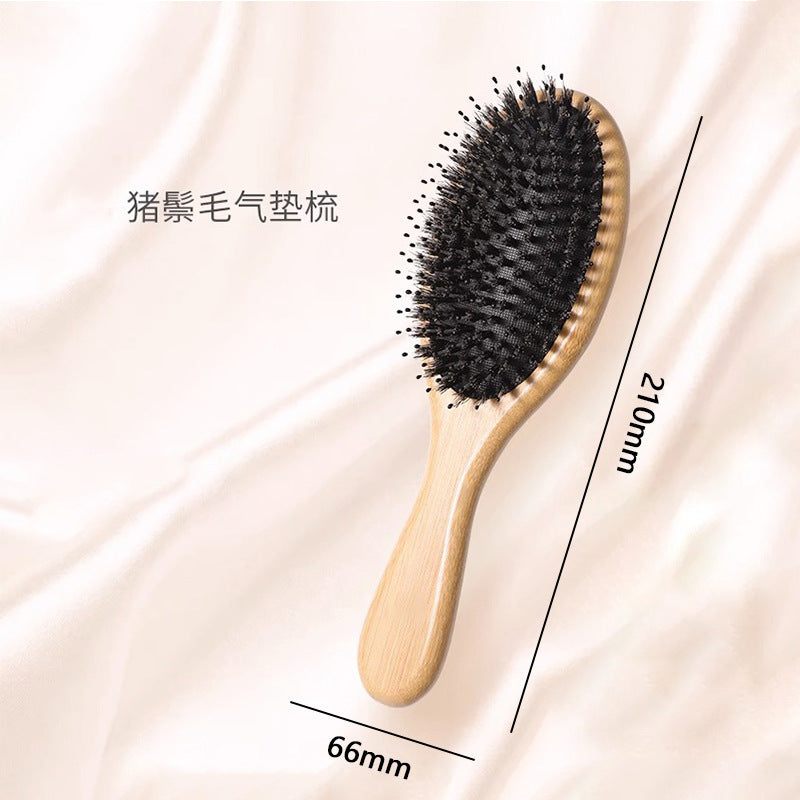 Natural and Authentic Boar Bristle Air Cushion Comb Air Bag Massage Comb Scalp Meridian Fluffy Bamboo Comb Beech Wood Comb Wholesale – Ansicht 13