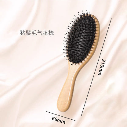 Natural and Authentic Boar Bristle Air Cushion Comb Air Bag Massage Comb Scalp Meridian Fluffy Bamboo Comb Beech Wood Comb Wholesale – Ansicht 13